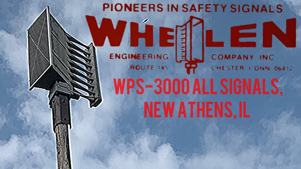 Whelen WPS-3000 All Signal Siren Test, New Athens, IL (New Athens City Monthly siren Test)