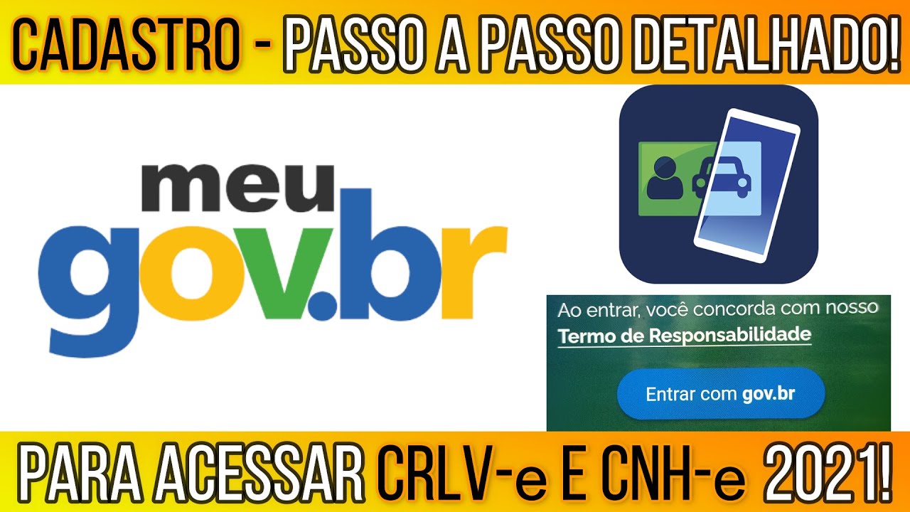 Gov.br! Como cadastrar! Para ter acesso ao CRLV-e e a CNH-e 2021 app CDT! Passo a passo detalhado!
