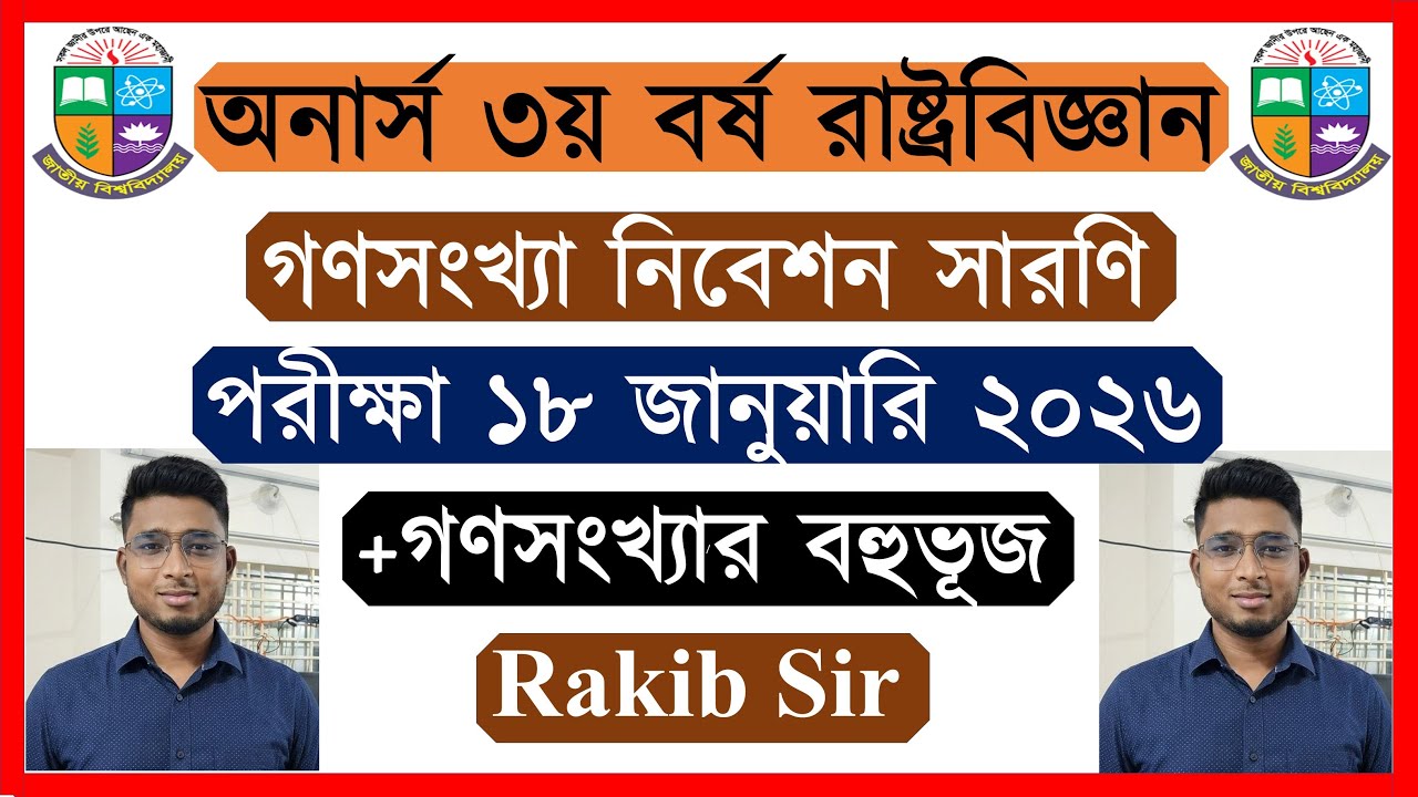 ক্লাস-০২। গণসংখ্যা নিবেশন সারণি + গণসংখ্যার বহুভূজ । গবেষণা পদ্ধতি ও পরিসংখ্যান সাজেশন ২০২৬