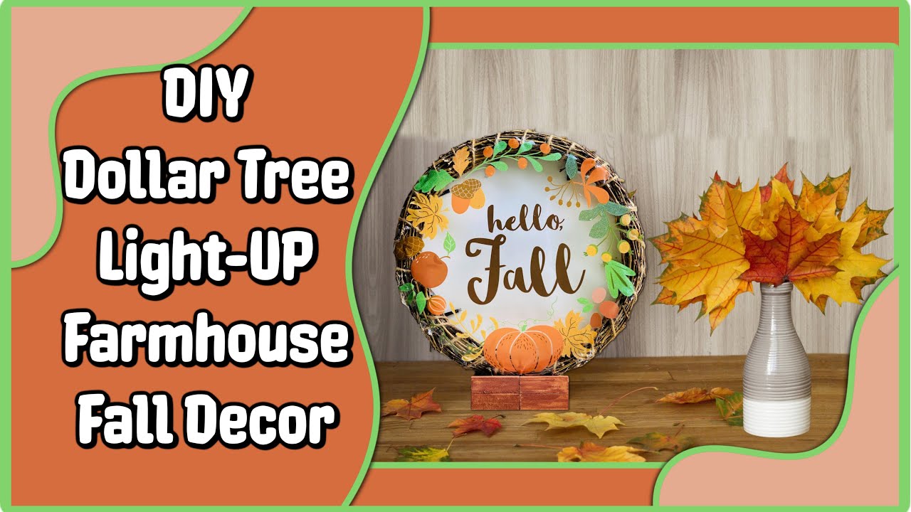 DIY Dollar Tree Fall Light Up Farmhouse Decor | Window Cling Craft Ideas 2022 | Easy Dollar Tree DIY