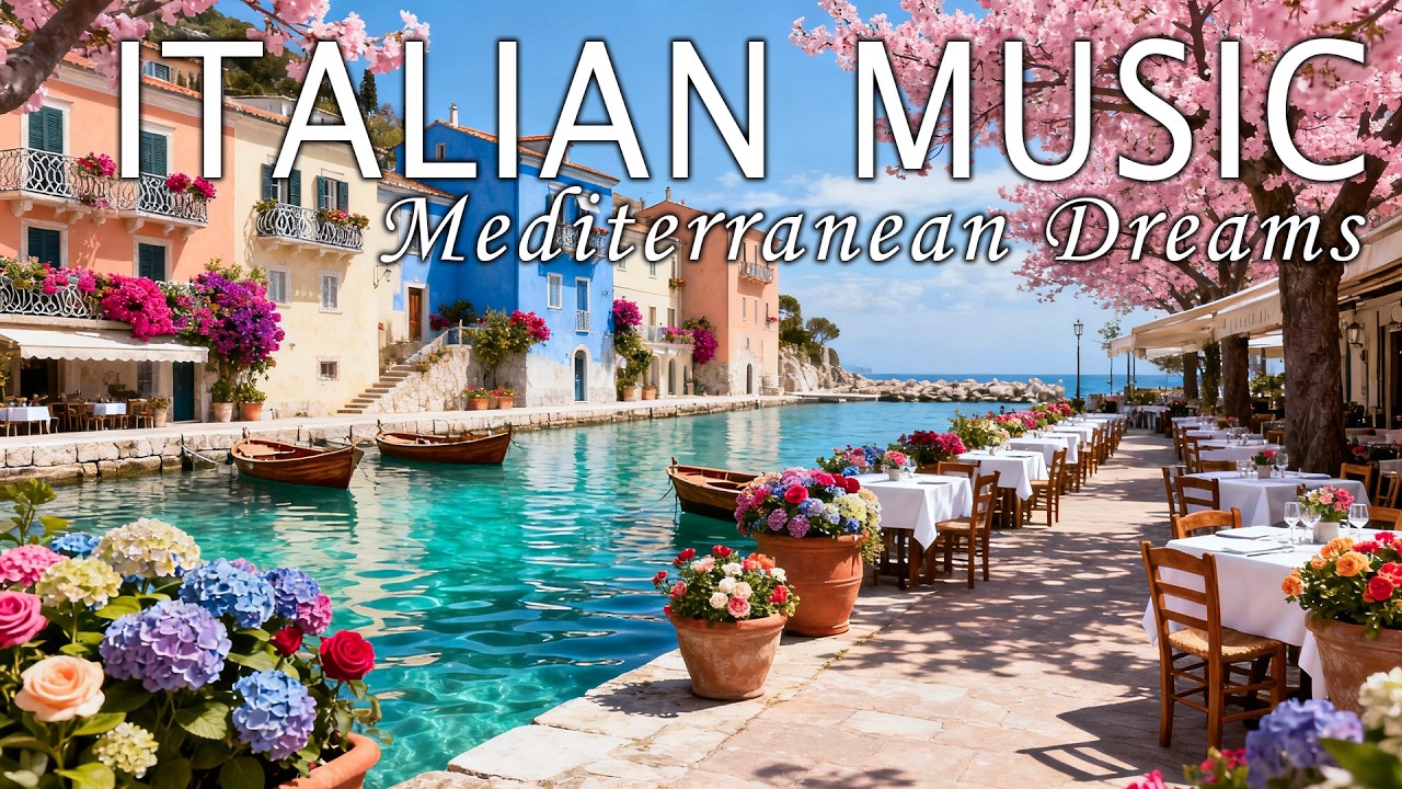 🎶 Italian Vibes & Mediterranean Music 🎶 2+ Hours Scenic Amalfi Coast & Lake Como Relaxation 4K
