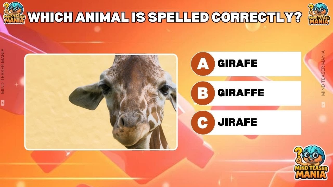 Test Your Animal Knowledge 🐅 | Spelling Quiz 20/20