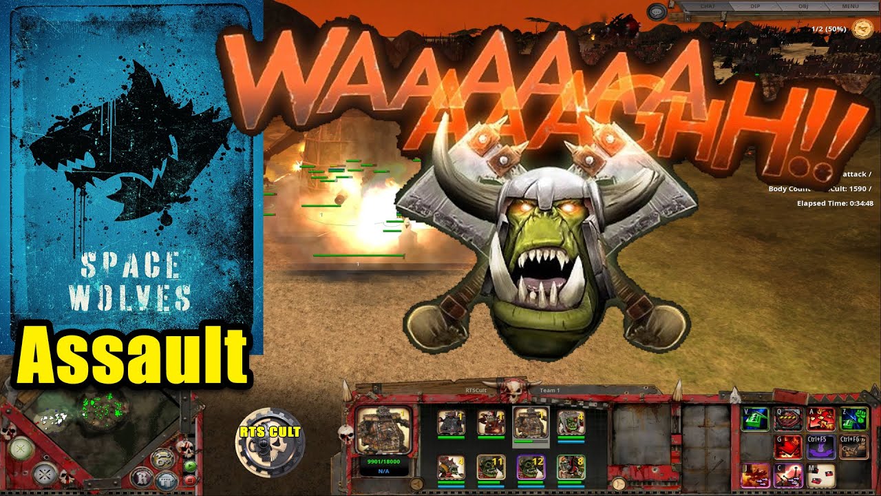 Stopping the Space Wolves Attack Orks! Mega Gargant Turns the Battle 