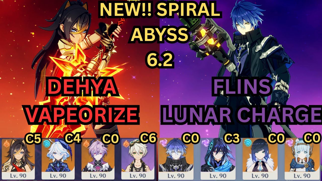 NEW Spiral Abyss 6.2 /C5 Dehya Vape & C0 Flins Lunar 