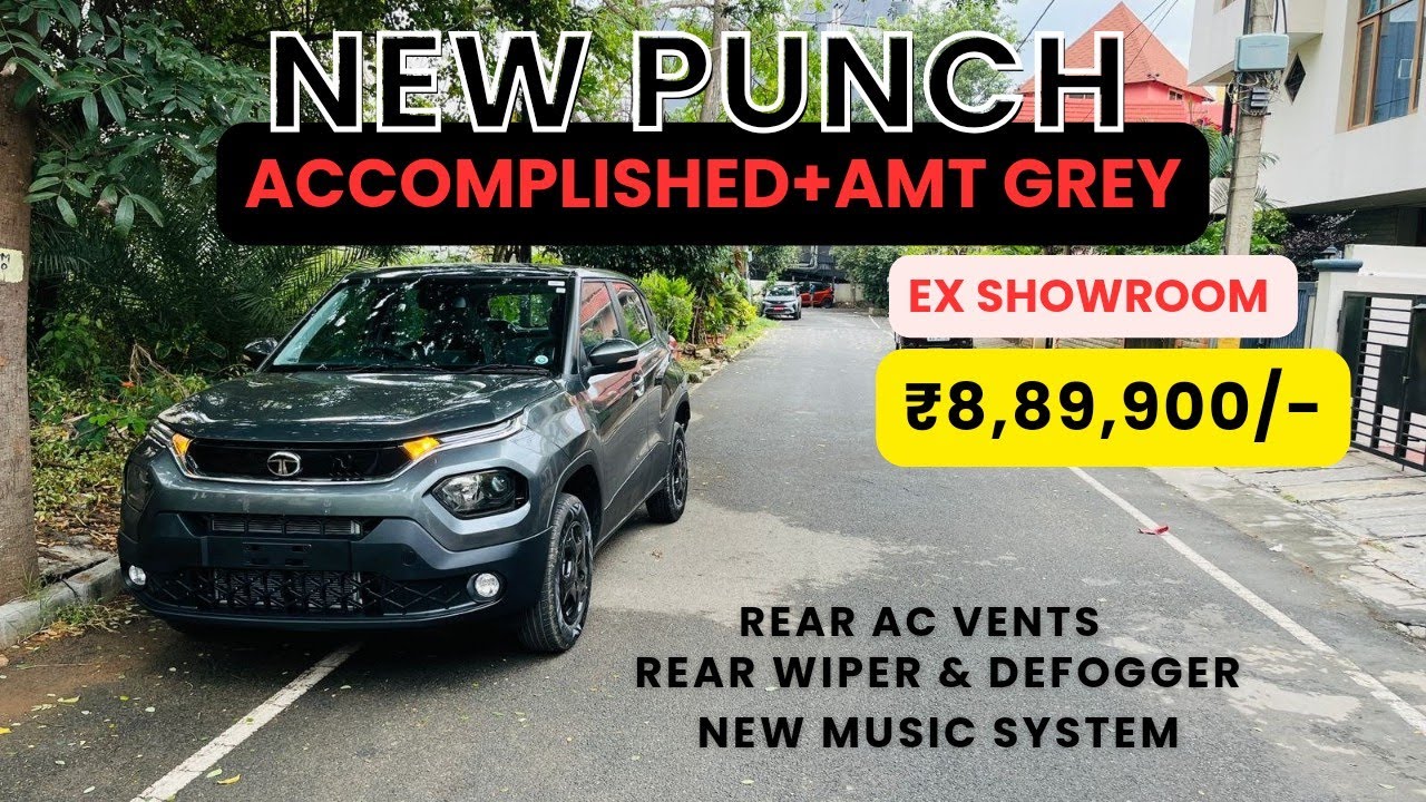 Tata Punch Accomplished plus AMT Review: Grey Beauty at ₹8.89L Ex-Showroom!😍🚘