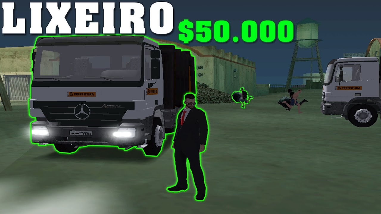 GTA MTA RP Brasil vida boa - Pegando uma grana no trabalho de lixeiro