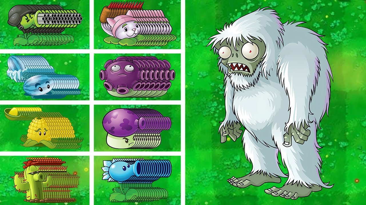 PVZ 1 Challenge - Which Plant Can Kill Zombie Yeti Before It Run Away ?
