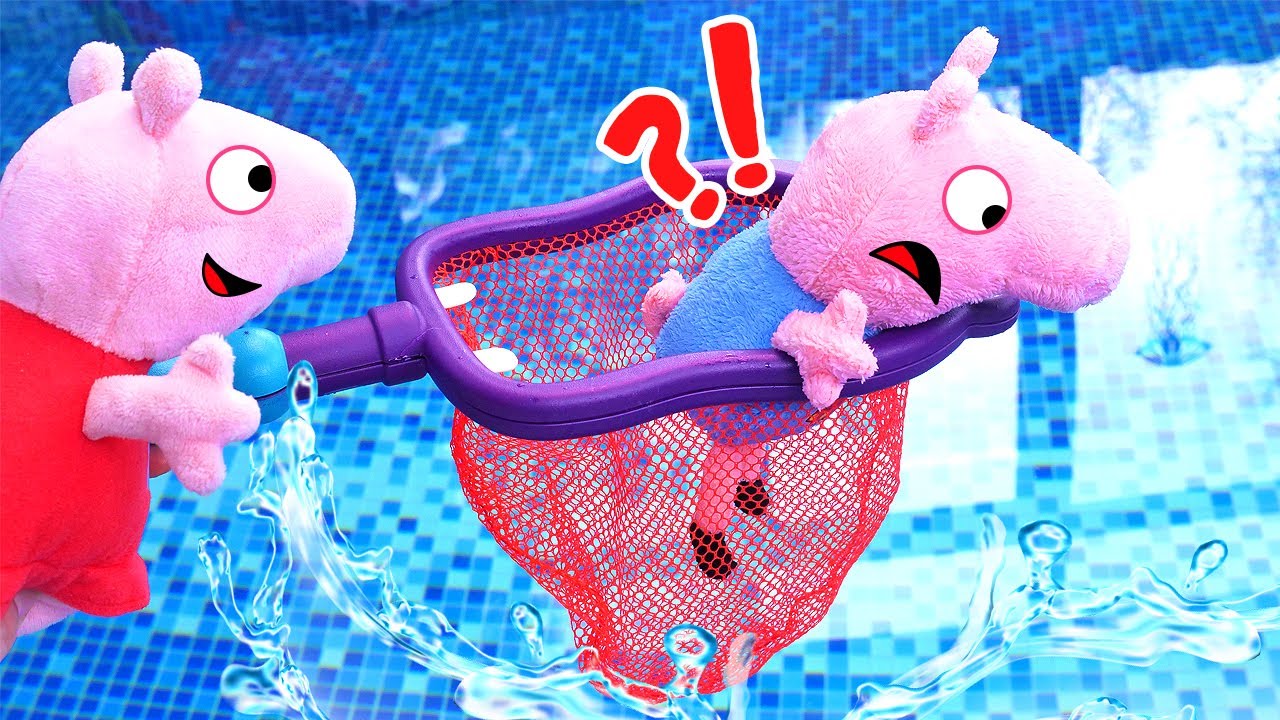 Aiuto! George sta per affogare! Giochi con i giocattoli di Peppa Pig. Storie per bambini