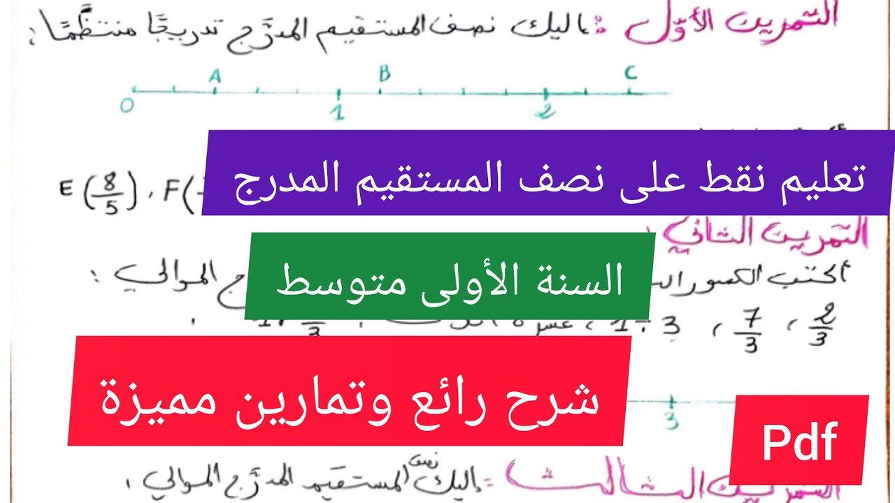 تعليم نقط على نصف المستقيم المدرج في مادة الرياضيات السنة الأولى متوسط🔥💪💯