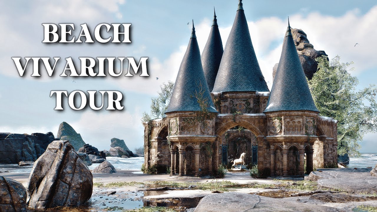 Room of Requirement Beach Vivarium Design & Tour 🌊 | Hogwarts Legacy ✨