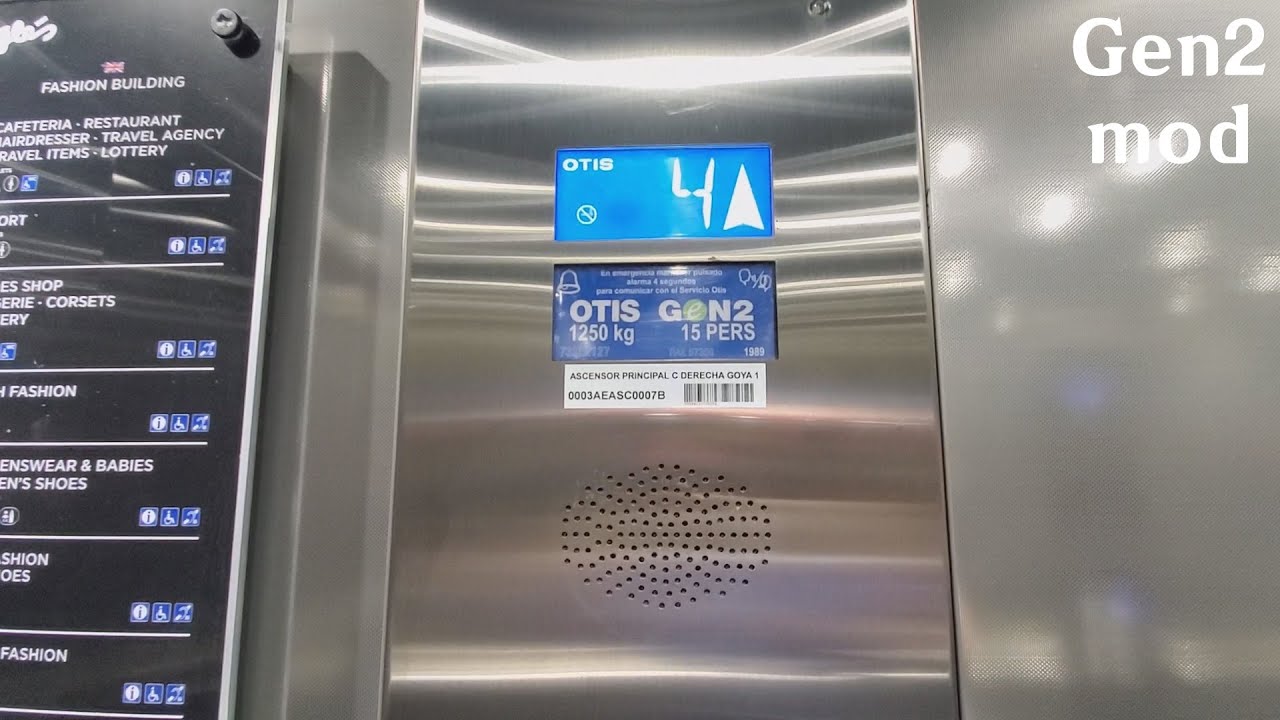 Gen2 Mod!! 1980's Otis Traction Elevators at El Corte Inglés, Goya - Madrid, Spain