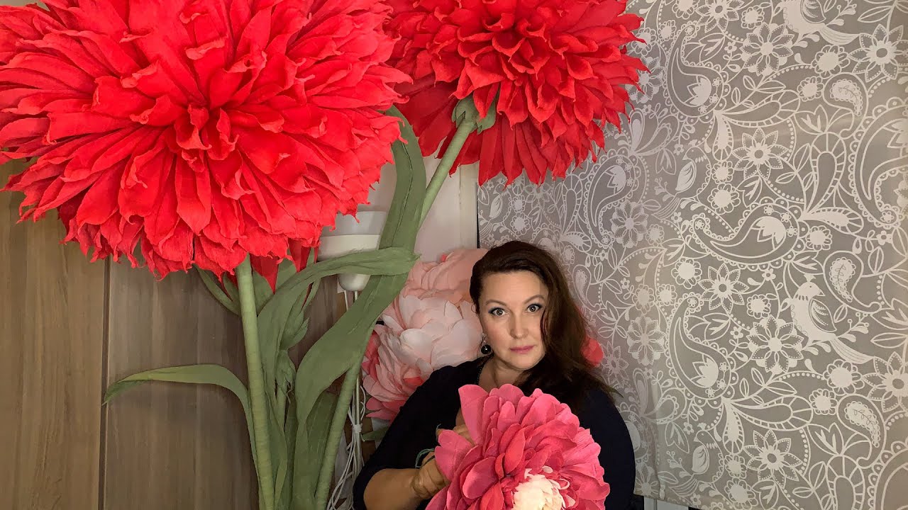 Огромный цветок из бумаги своими руками. Основание, стебель.
