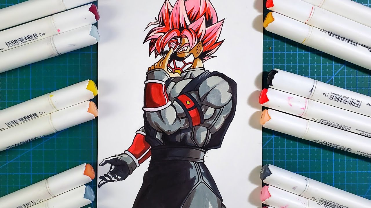 How to Draw Goku black crimson masked Saiyan 🔥 | Step by step drawing tutorial [Dragonball]