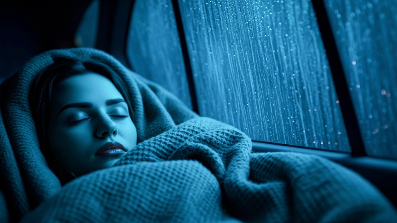 Sleep Peacefully with Heavy Rain & Thunder on Car in Deep Forest at Night | Relaxing for Meditation