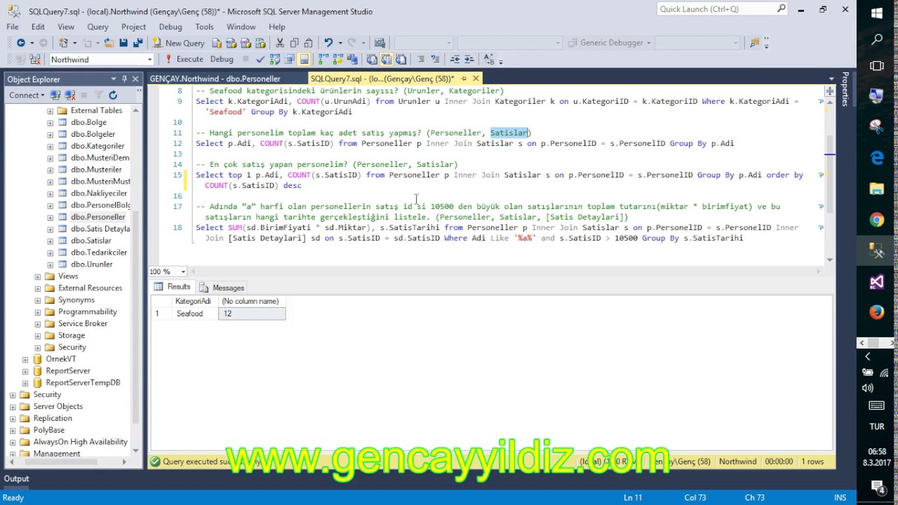 23-) T-SQL Inner Join'de Group By İşlemi