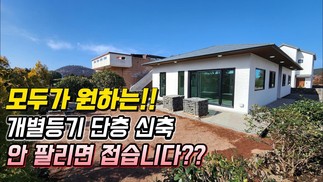 제주도에서 마진 없이 판매하는 믿거나 말거나 인 유일한 현장 제주도 단층주택 전망 좋고 거실 넓은 신축 분양 3억대 개별등기된 전원주택