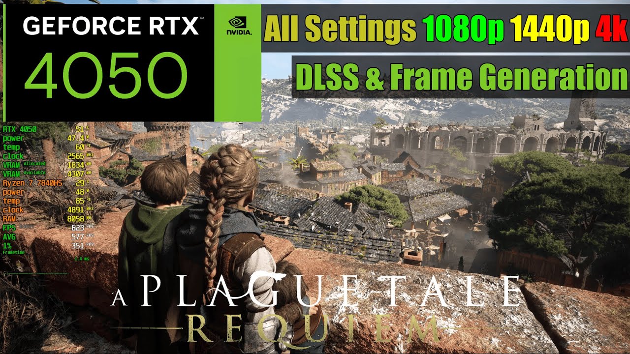 A Plague Tale Requiem Test on RTX 4050 Laptop (All Settings 1080p 1440p 4k)