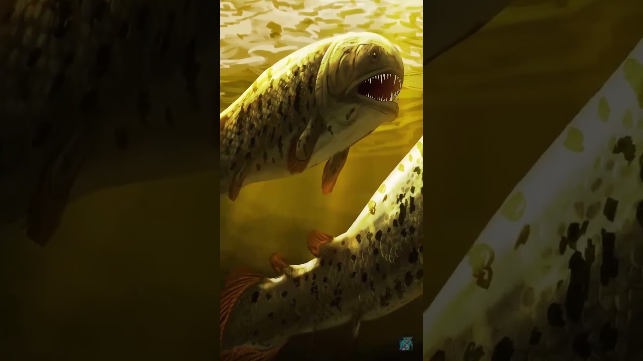 As&iacute; eran los gigantes Rhizodus🦎😮 #curiosidades #youtubeshorts#sabiasque #shorst #datos #animales