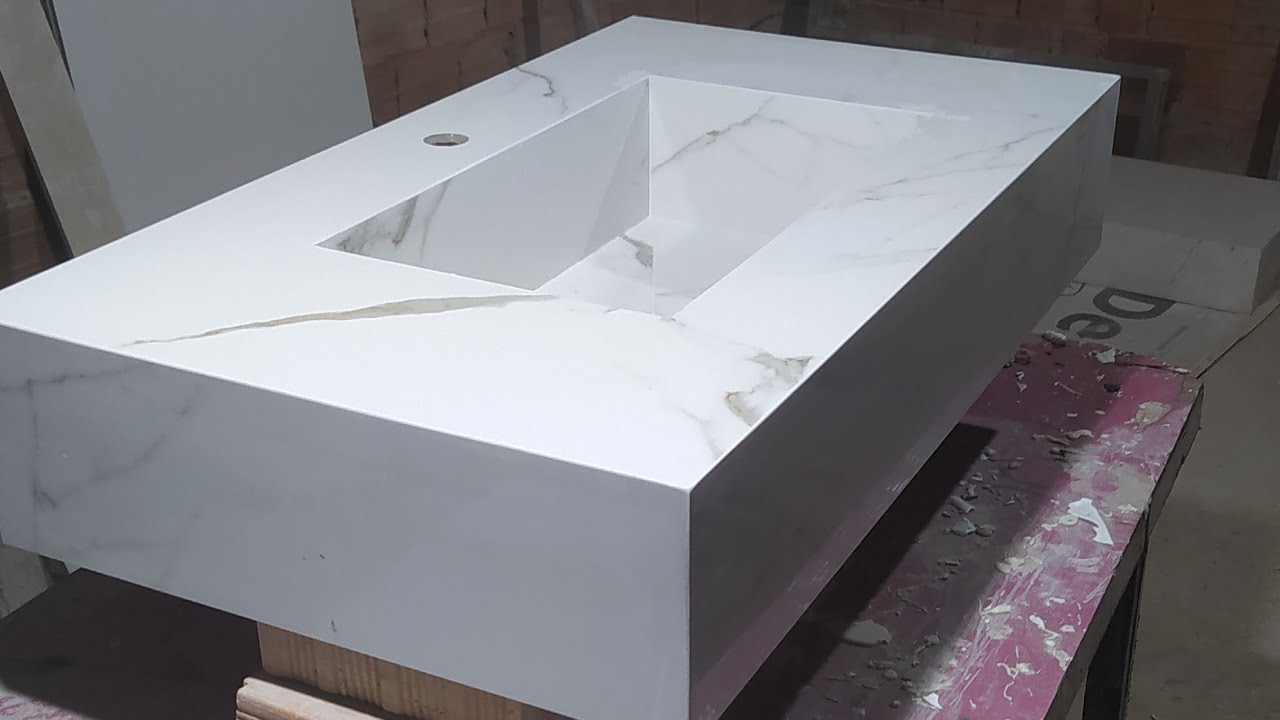 como fazer acabamento em pia de porcelanato| fazendo acabamento