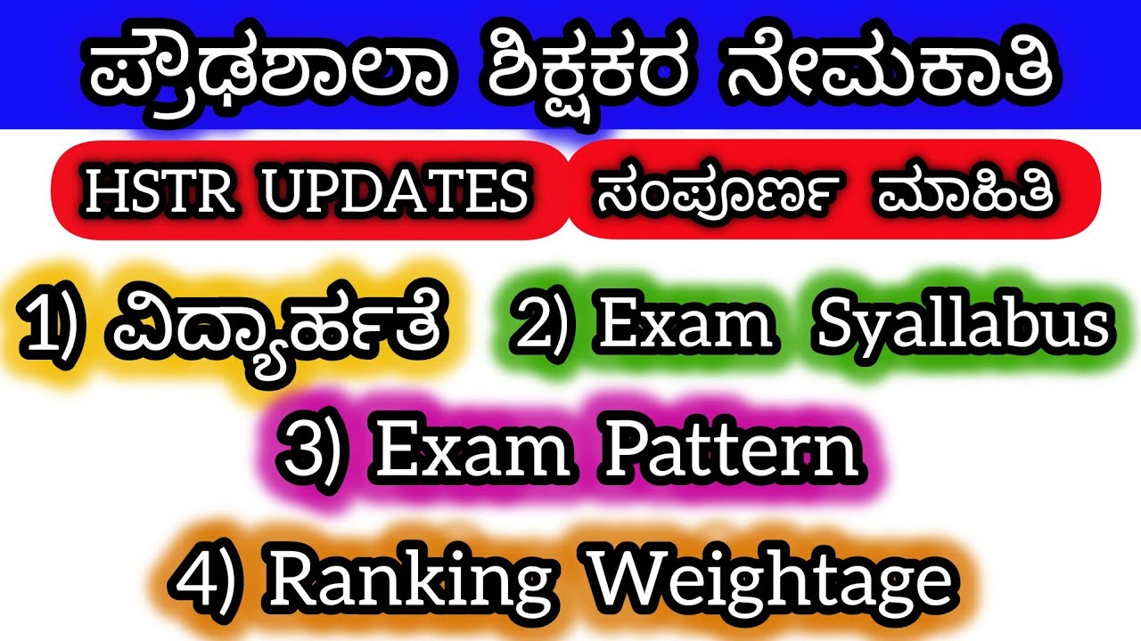 HSTR SYLLABUS, EXAM PATTERN, RANKING WEIGHTAGE | hstr exam pattern | hstr weightage | hstr syllabus 