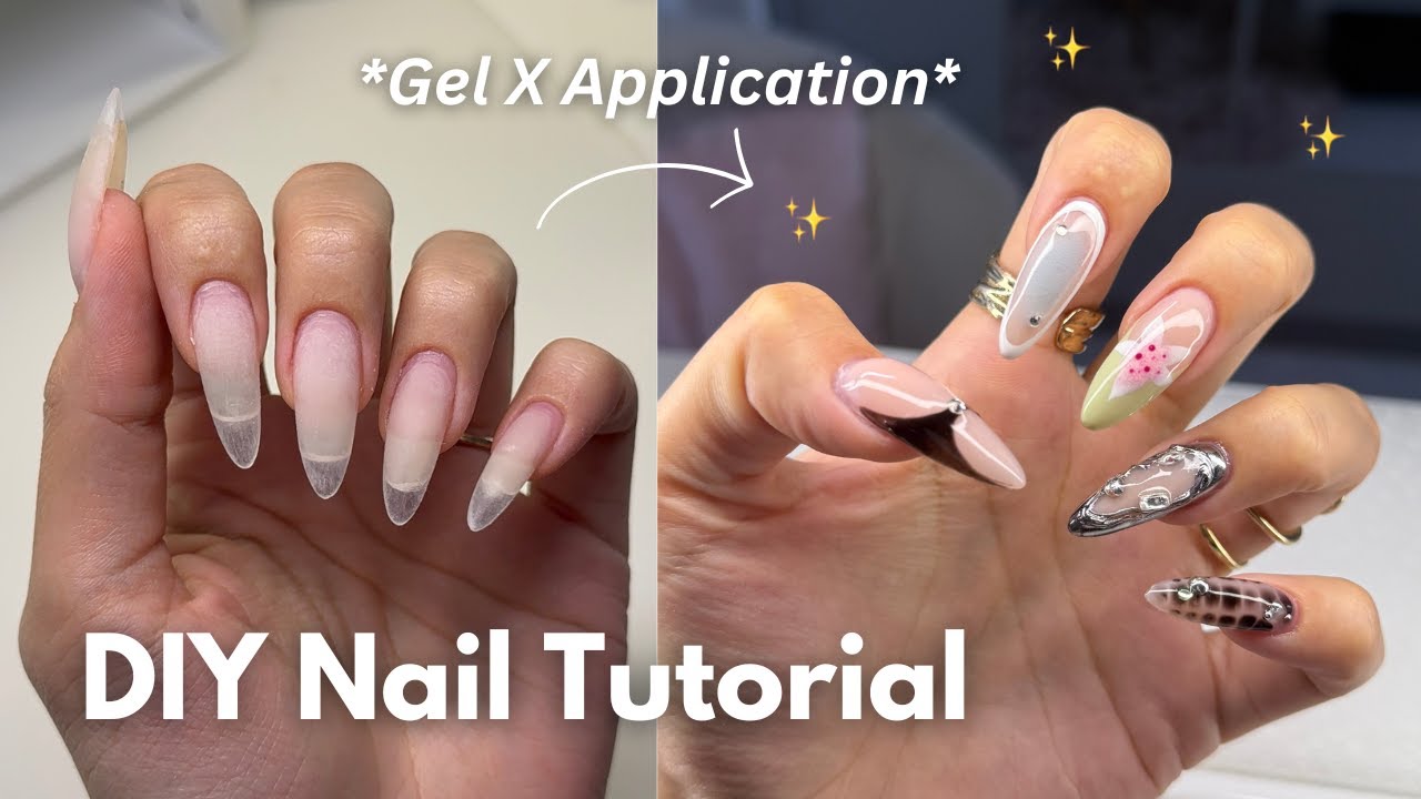 how to do DIY aesthetic nails at home | easy to do tutorial ⋆ ˚｡⋆୨୧˚