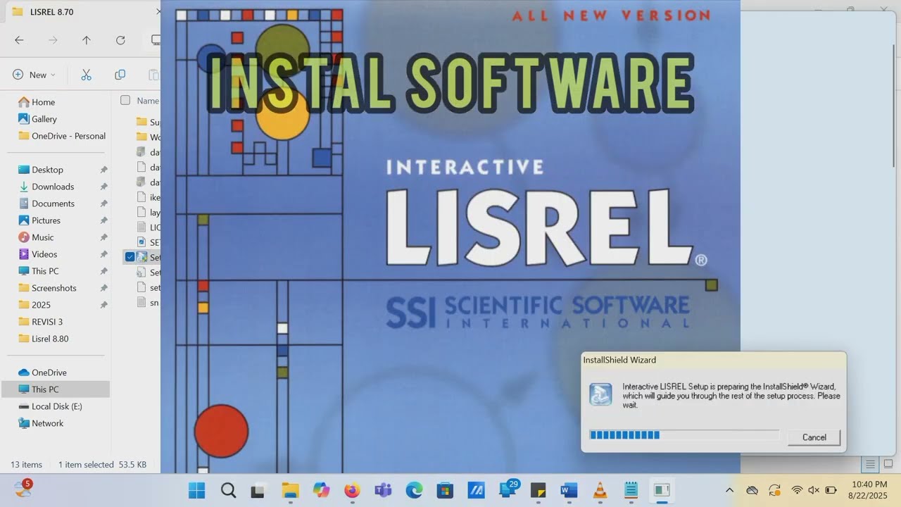 Tutorial Instal software Lisrel