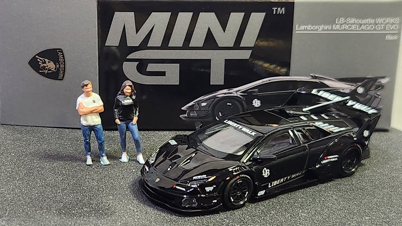 MINI GT 1/64 LB-Silhouette WORKS Lamborghini MURCIELAGO GT Evo Black MGT01053