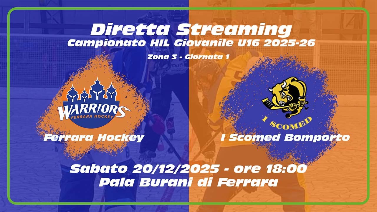 Hockey Inline Campionato U14: I Scomed Bomporto Azzurra vs Ferrara Hockey - 15/02/2026