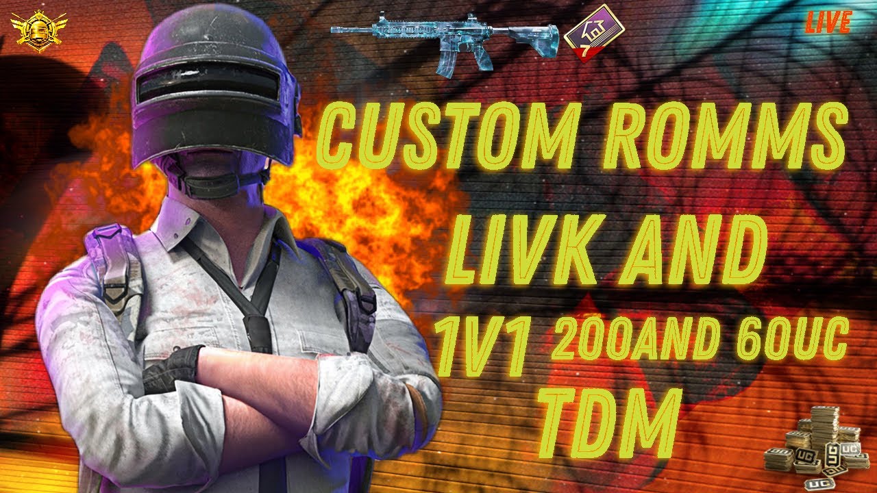 pubg mobile live streem custom room 200 cash and 60 uc