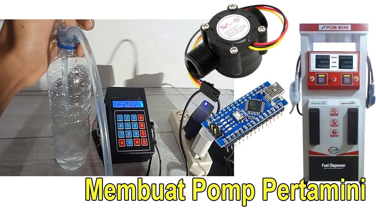 cara membuat pomp mini pertamini menggunakan arduino | Digital Petrol Pump Using Water Flow Sensor