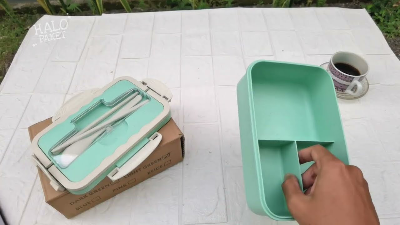 Launch Box Set Kotak Bekal Makanan Jerami Gandum, Kotak Makanan