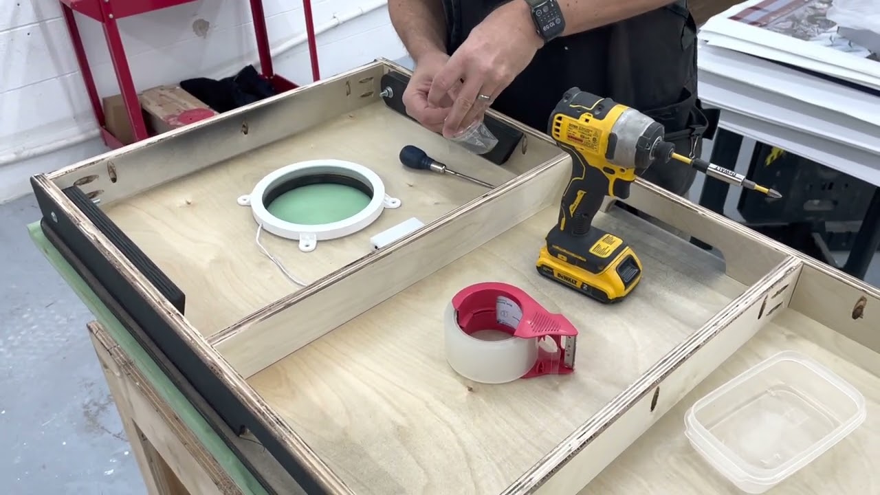 Cornhole Board Hole and Edge Light Install