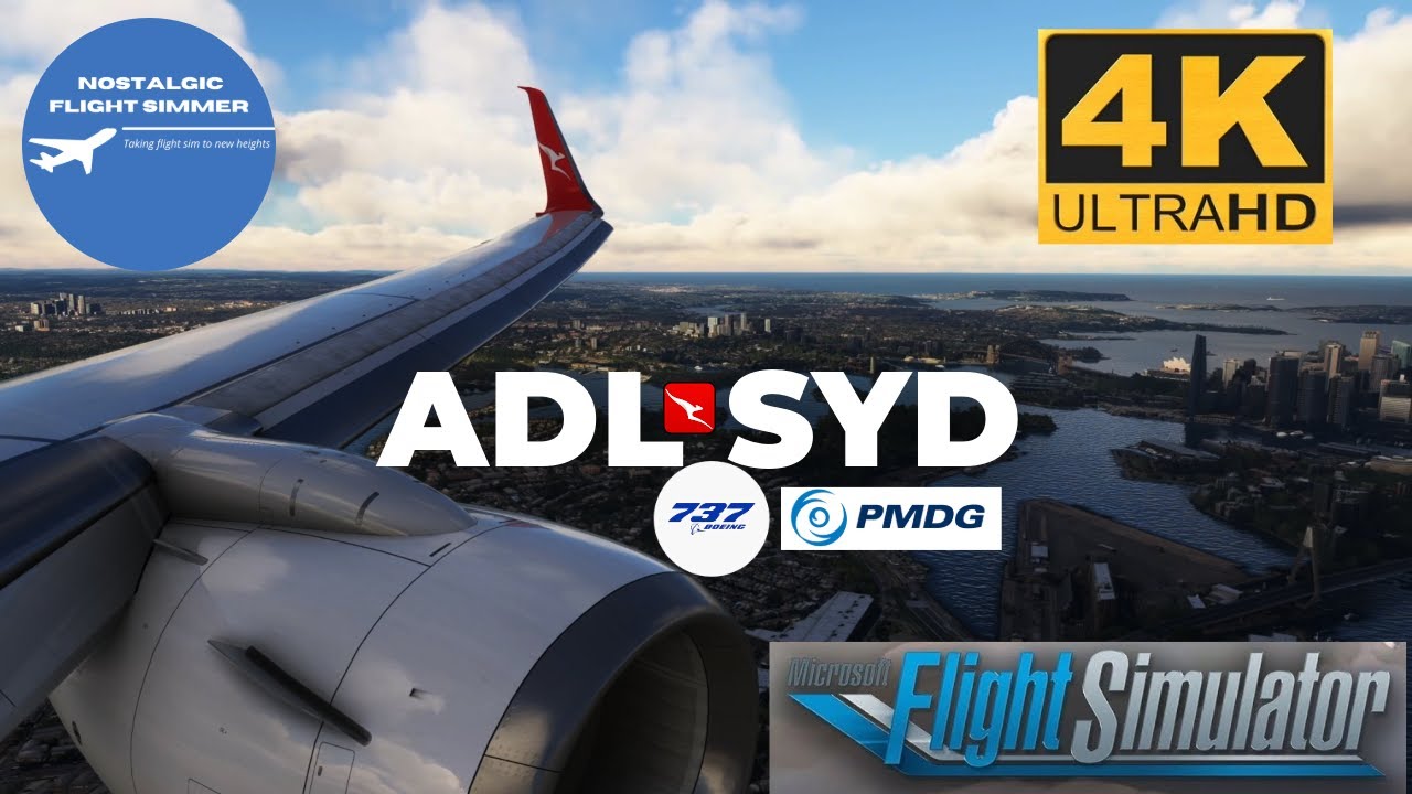 Gusty Arrival | Adelaide to Sydney flight | Boeing 737-800 PMDG | REALISM and IMMERSION | FS2020 |4K
