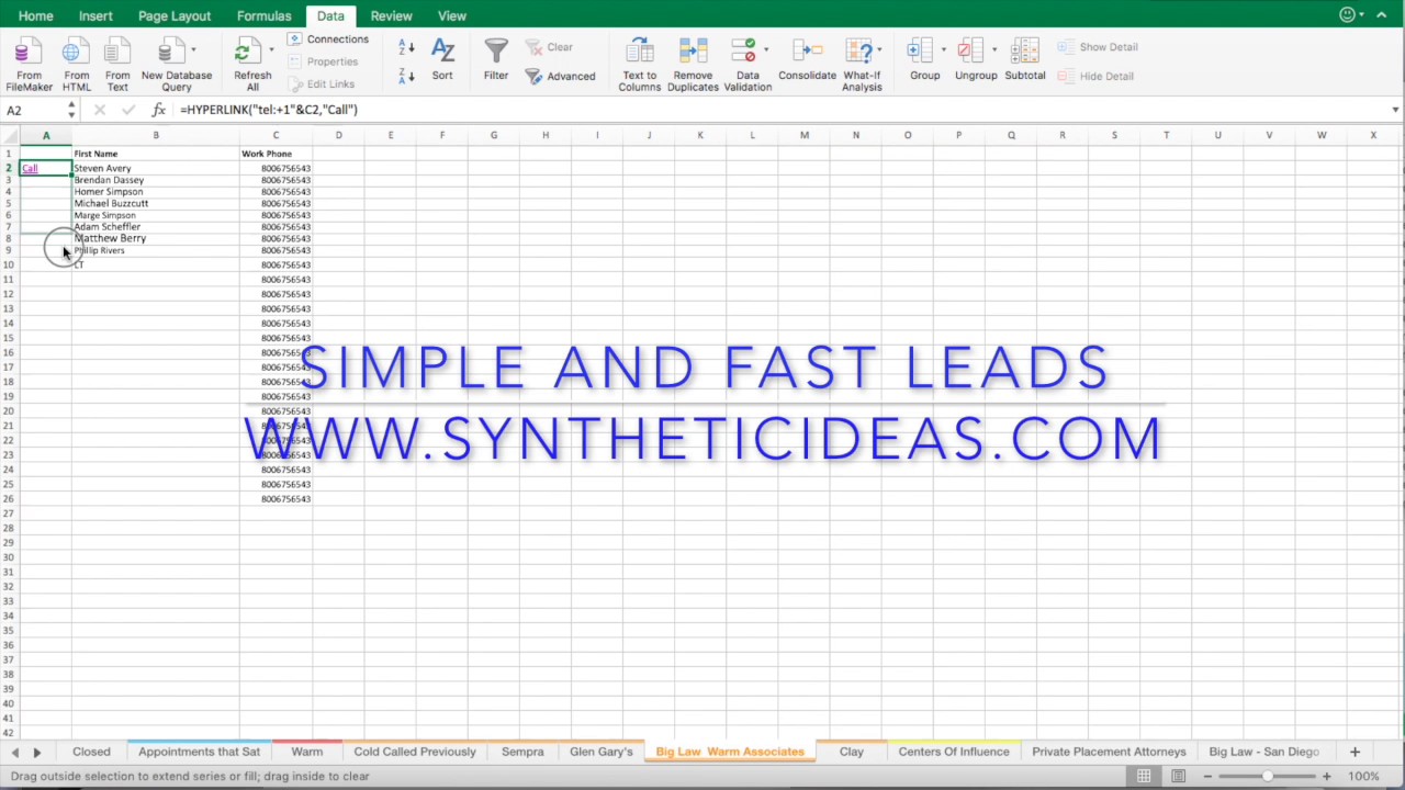 USE EXCEL AS A POWER DIALER - www.syntheticideas.com