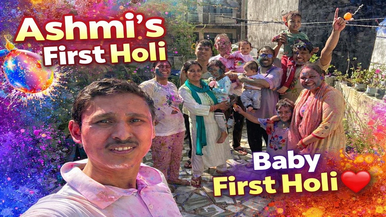 Ashmi’s First Holi 2026 🎨 | Family Holi Vlog | Water Balloons, Games & Lots of Fun ❤️