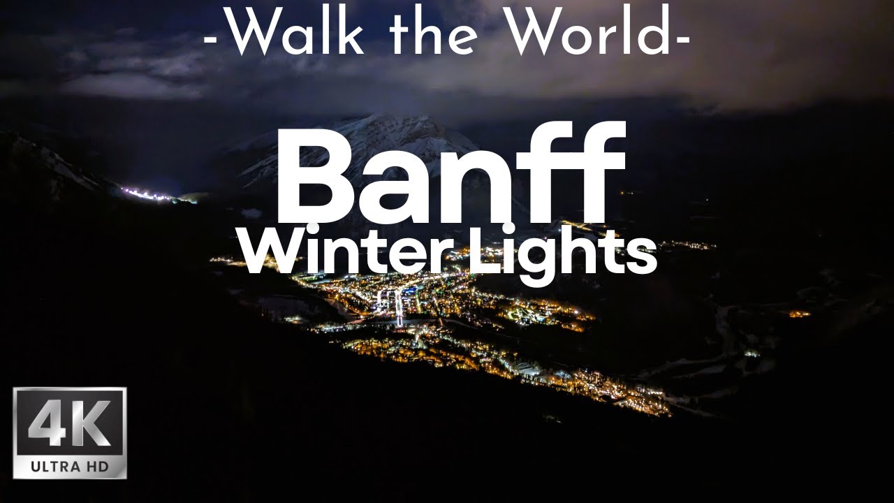 Magical Banff Nights | Snow, Christmas Lights & ASMR Walking Tour (4K)