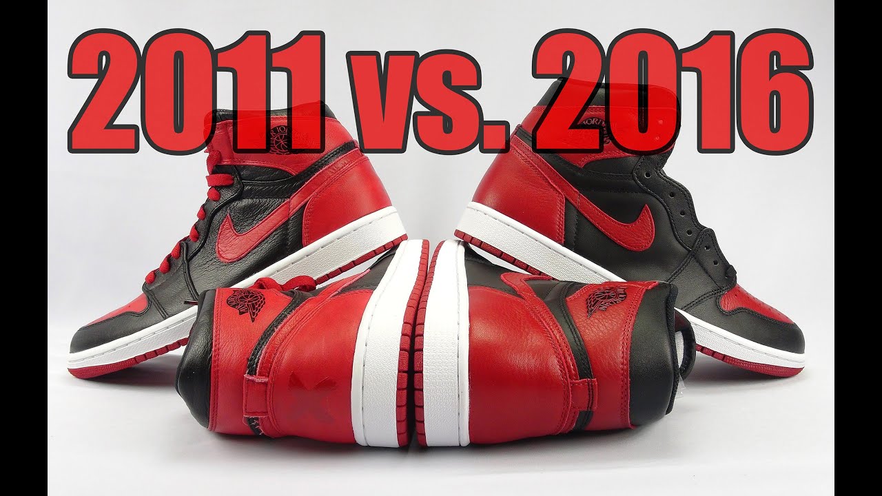 2016 vs. 2011 Air Jordan 1 Banned Comparison