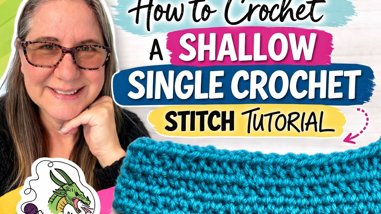 How to Crochet a Shallow Single Crochet Stitch #shallowsinglecrochet