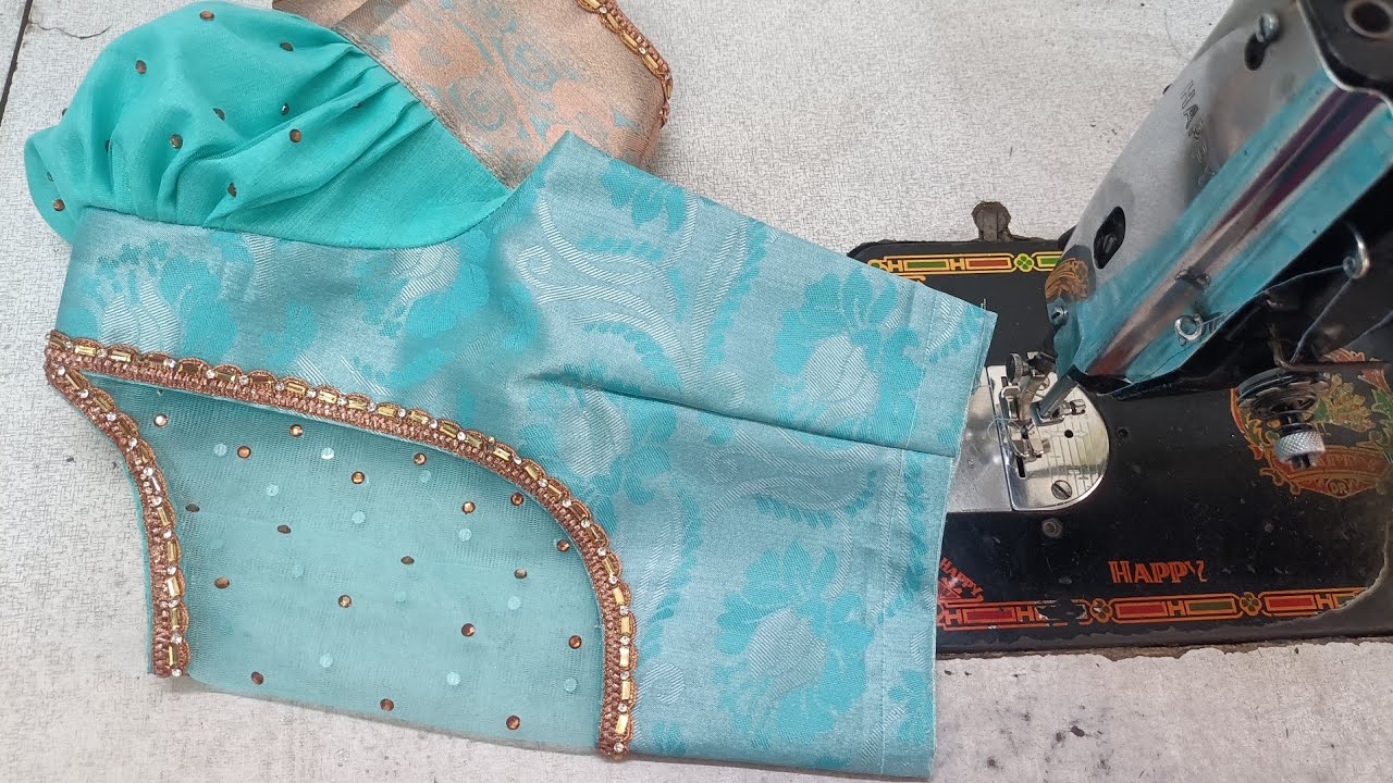 Pattern Blouse design using Lace//Latest Trending  net cloth close neck design cutting & stitching 