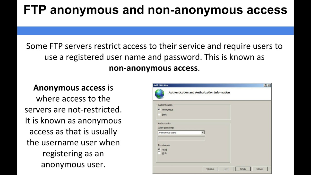 Networking - FTP (anonymous and non anonymous access)