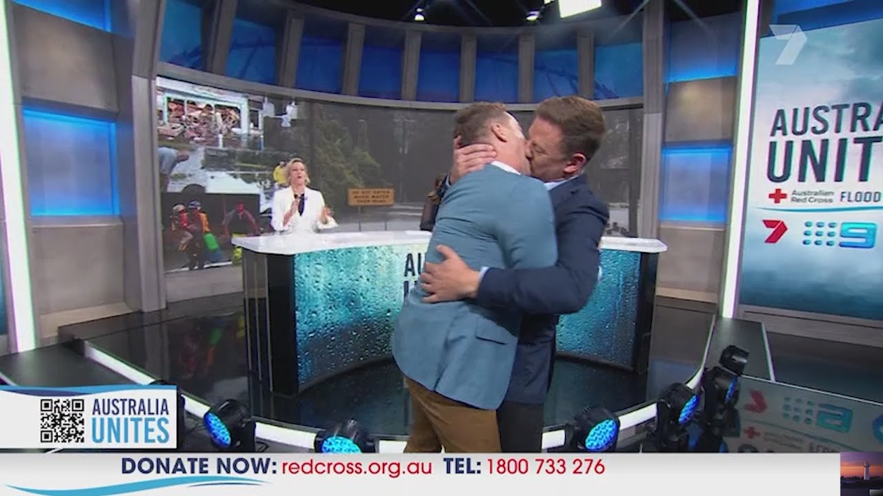 Ben Fordham & Grant Denyer kiss on-air | Australia Unites - (12.03.2022)