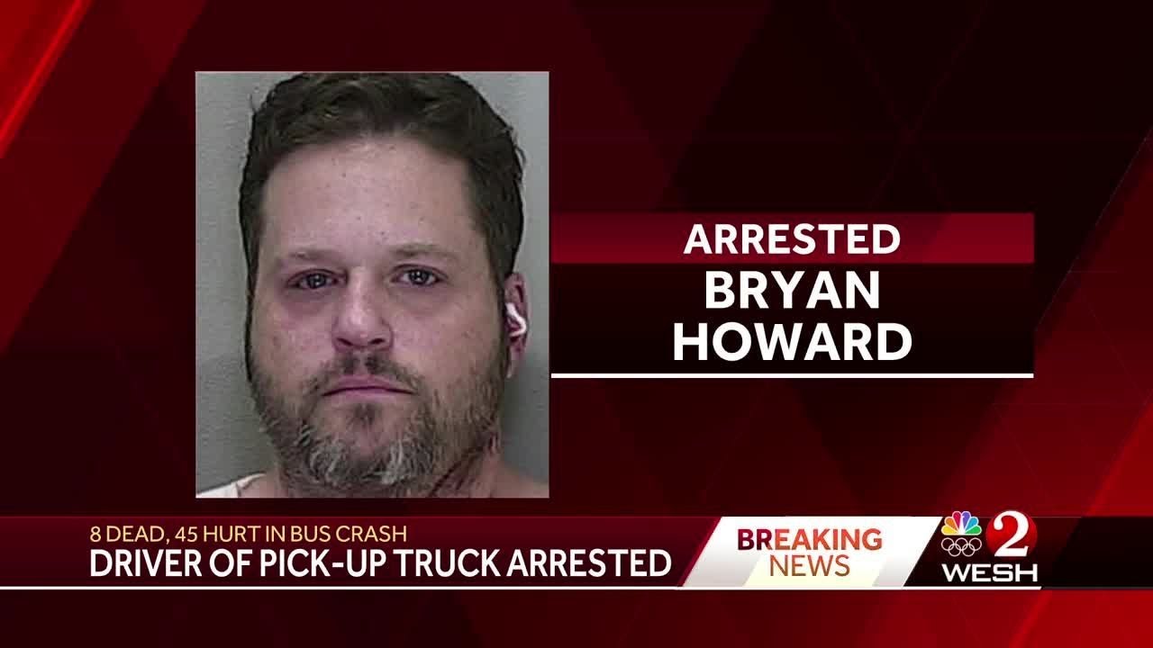 Truck driver involved in Ocala bus crash that killed 8 arrested on DUI manslaughter charges
