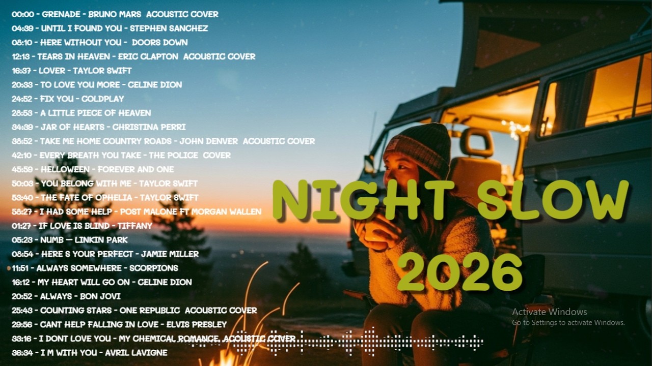 Night Slow 2026 Chill and Relaxing Acoustic Mix for Work, Study and Sleep