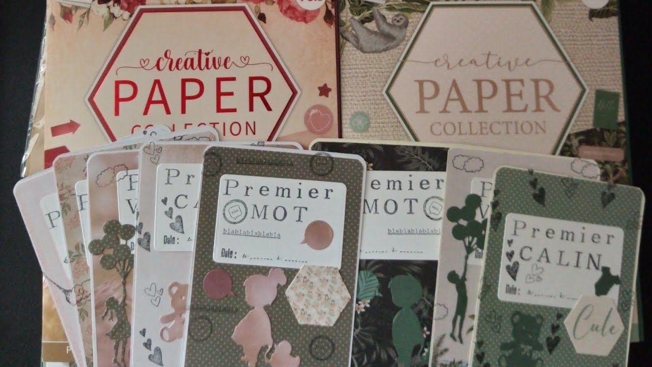 TUTO CARTES PREMIÈRES FOIS CREATIVE PAPER COLLECTION ACTION #cartesétapesbébés