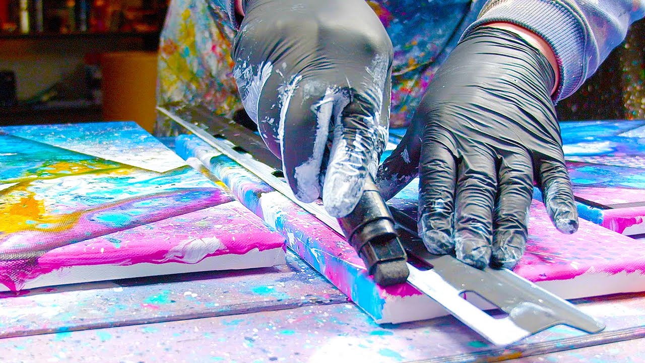 Fluid Acrylic Abstract Painting With Shadows | Movere