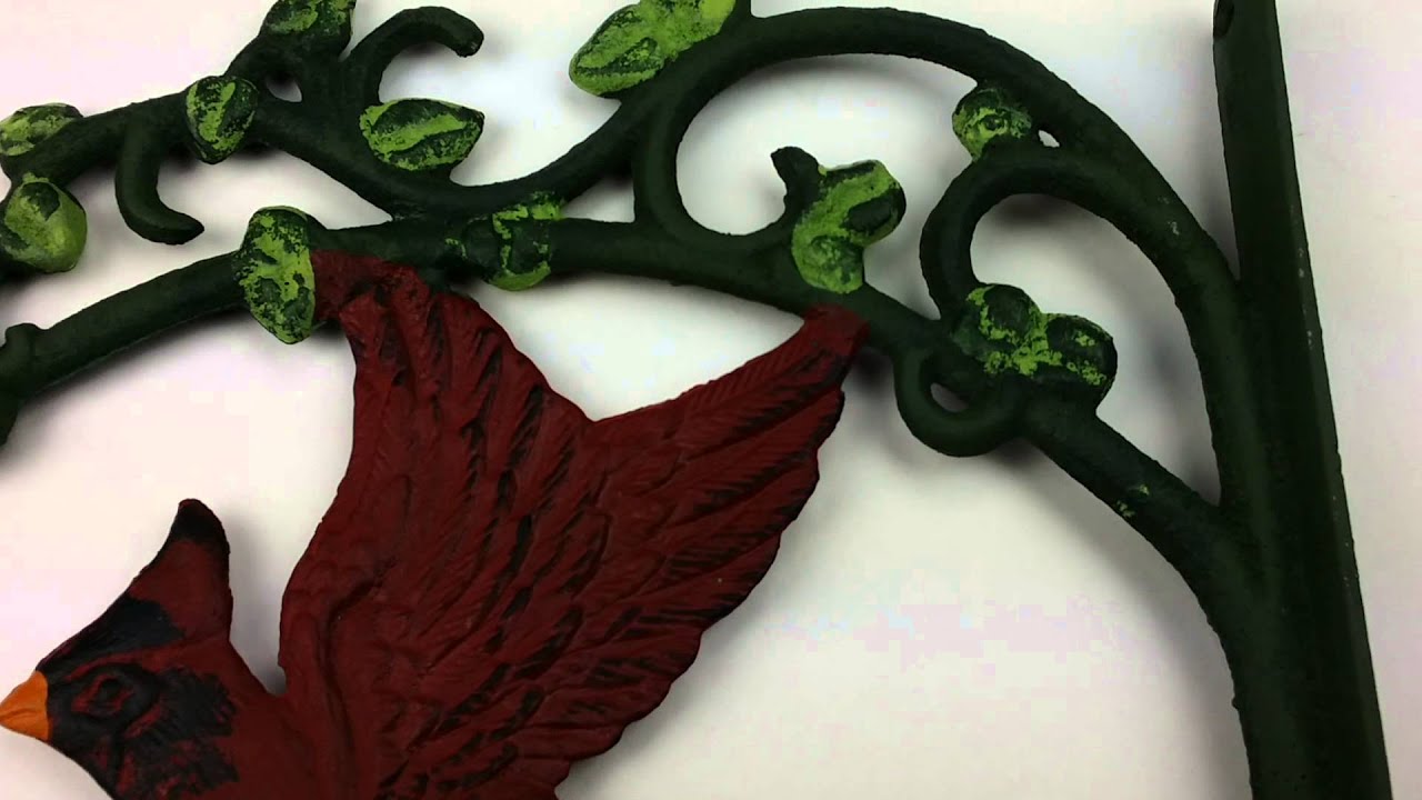 Cast Iron Plant Hanger Hook - Cardinal In Flight - 10