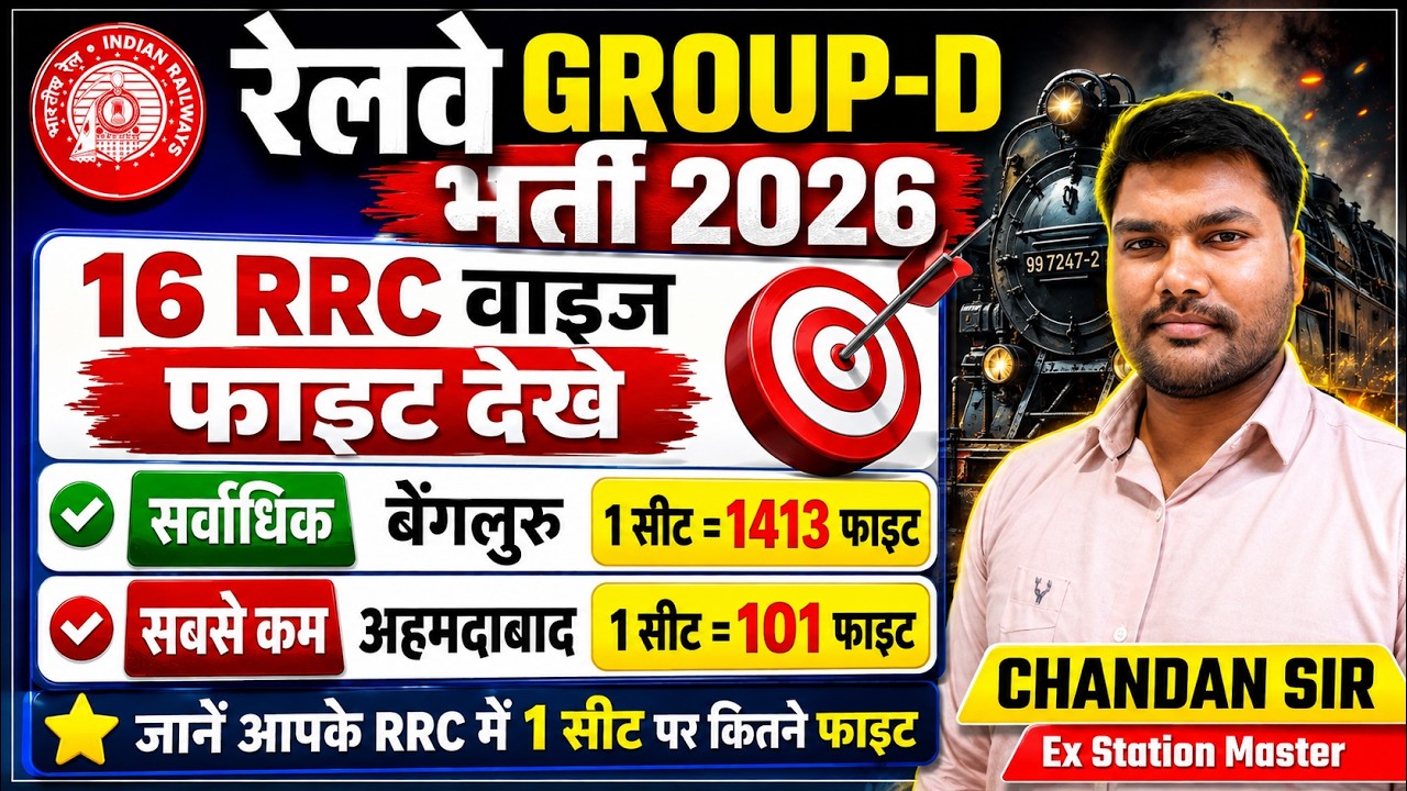 🔥RRB Group D 2026 Application Data OUT | RRB Wise Forms कितने? | Per Seat Competition😱By Chandan Jha