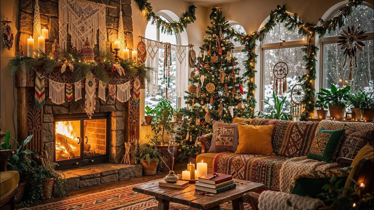 Cozy Christmas Fireplace Jazz 🎄 Smooth Jazz & Crackling Fire for Relax, Work & Study