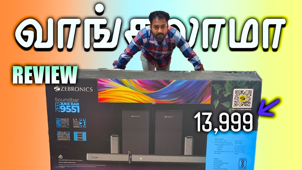💥சும்மா அதுருத்துல Zebronics Juke 9551 Review Tamil 🎶5.2 Dolby Audio | 625W Soundbar | Commander VKI