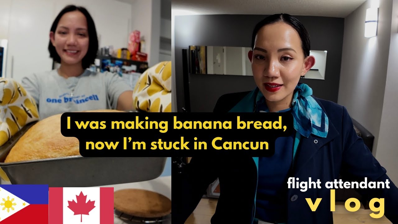 A Day In The Life Of A Flight Attendant | Stuck in Cancun! | 14 hr duty day| vlog
